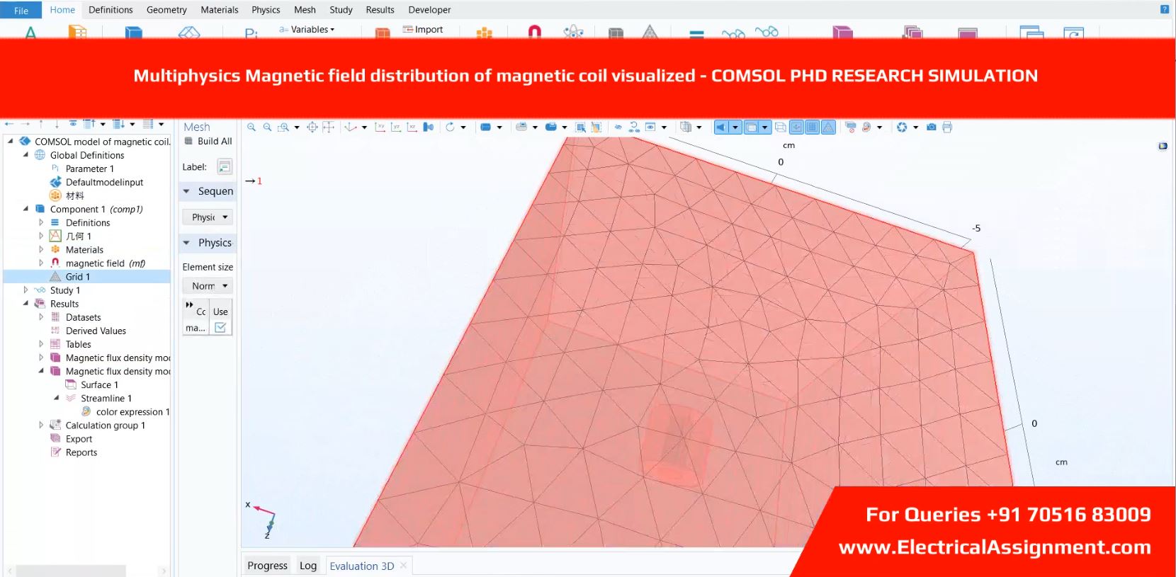 Electromagnetic Field Distribution in Magnetic Coil COMSOL screenshot 4